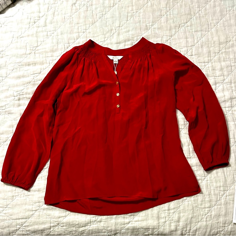Lilly Pulitzer Elsa Top Malbec Red Large